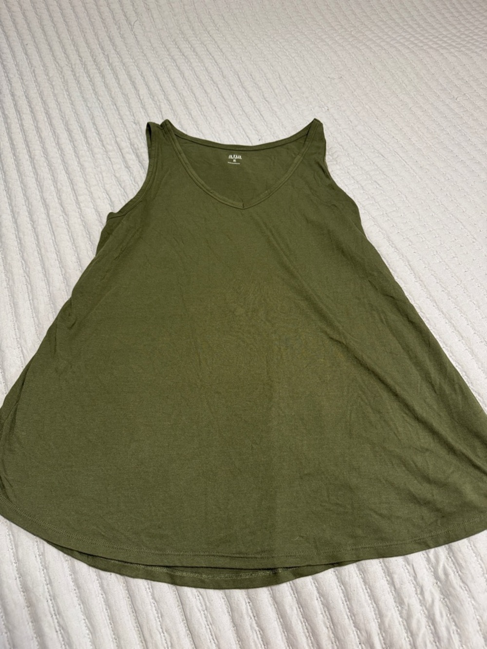 a.n.a Olive Green V-Neck Swing Tank Top